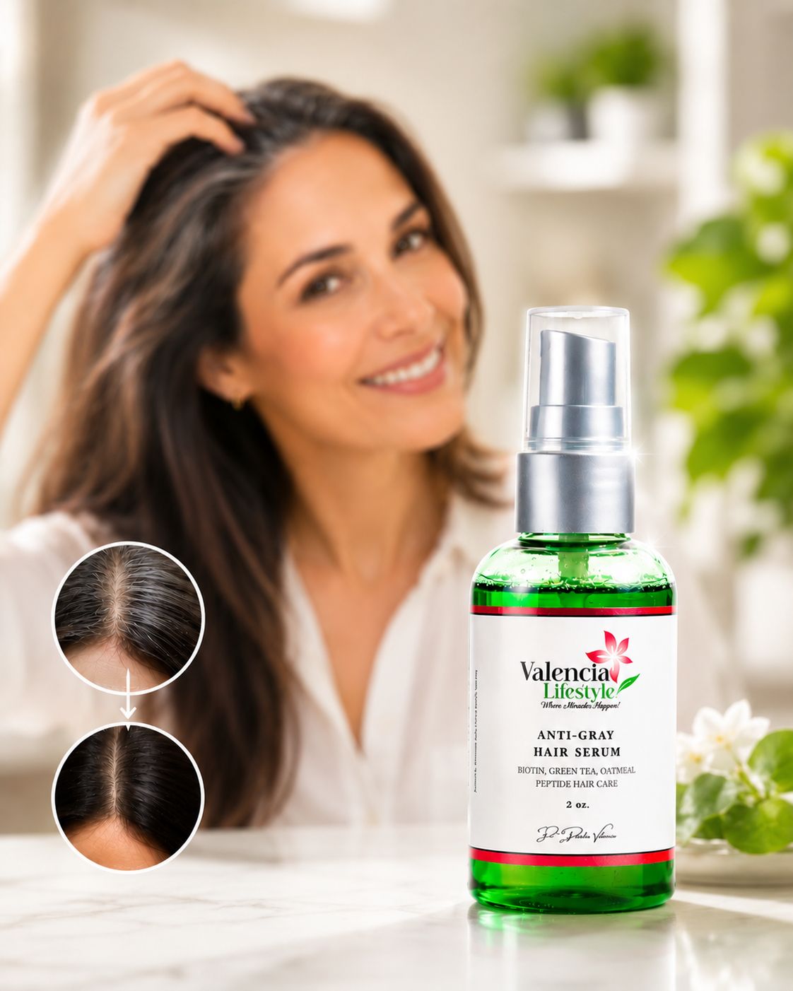 One 2oz Anti-Gray Hair Serum/Bottle