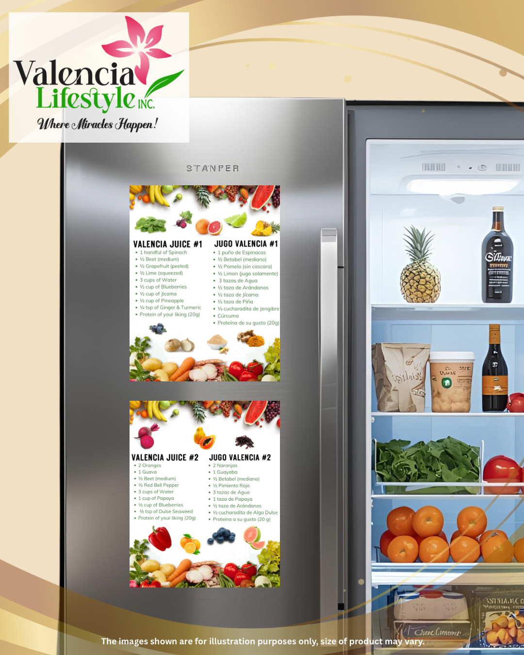 Pre-Sale of Valencia Juice #1 y #2 Recipes (Magnets)
