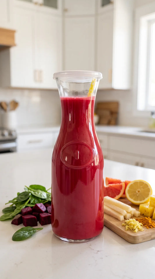 Jarra llena Jugo Valencia 1 - con tabla de ingredientes